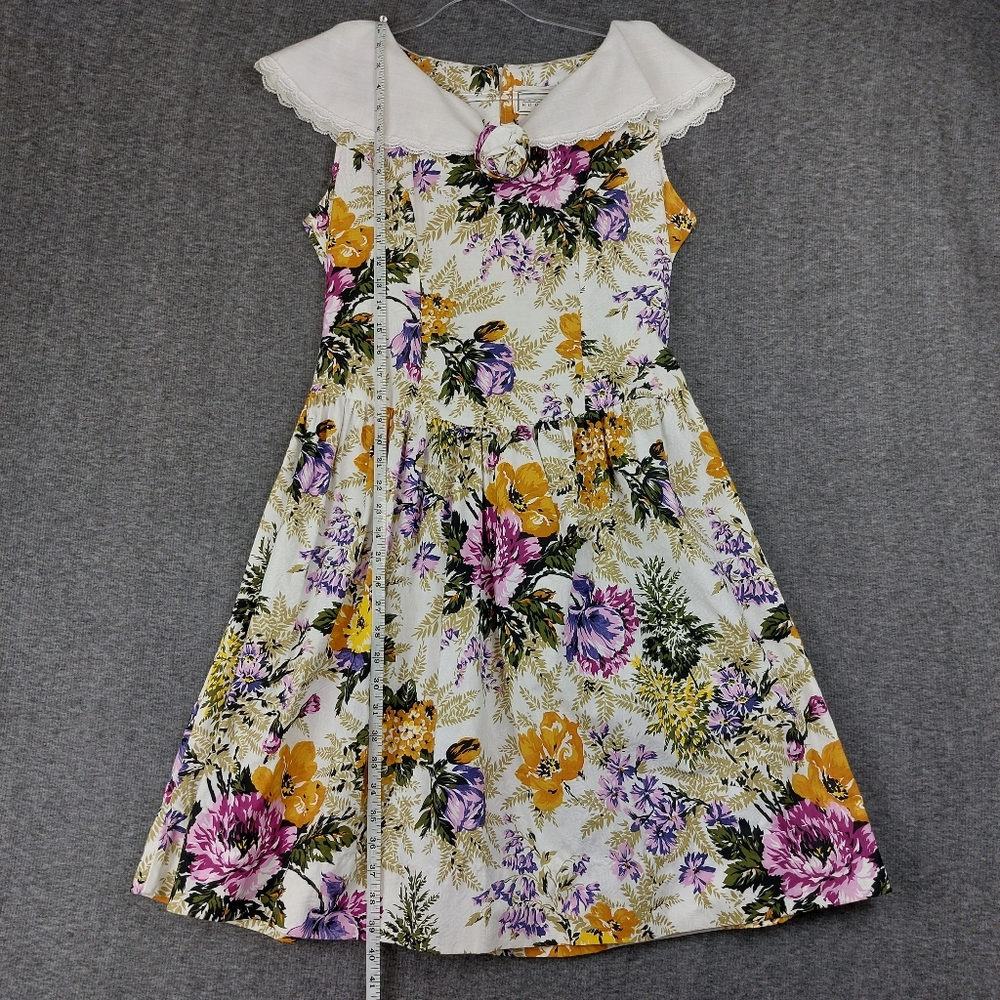 COUNTRY ROMACE WOMENS VINTAGE 80S 90S FLORAL COTTAGECORE FEMININE DRESS SIZE 12P - Picture 2 of 11